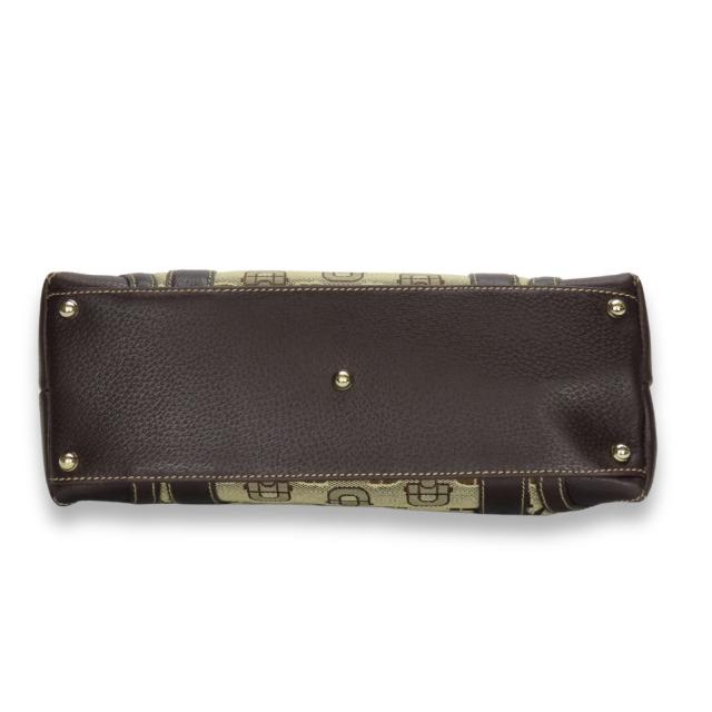 中古 グッチ ハンドバッグ 145761 ホースビット キャンバス レザー ベージュ ブラウン ゴールド金具 カジュアル 普段使い レディース 女性 GUCCI