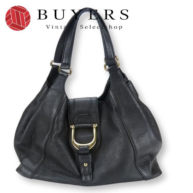 中古 グッチ トートバッグ 268747 レザー ブラック ゴールド金具 肩掛け シンプル 普段使い レディース 女性 GUCCI