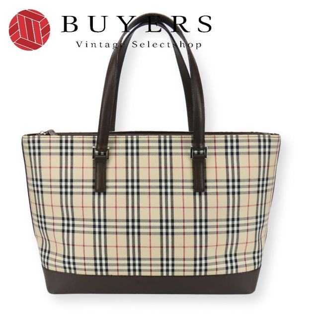 ✨美品✨バーバリー ハンドバッグ ノバチェック レザー トートバッグ バーバリー ノバチェック ハンドバッグ トートバッグ Bランク