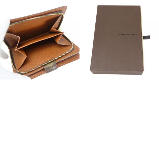 中古 ルイ・ヴィトン 二つ折り財布 ポルトパピエ M61207 モノグラム ブラウン ゴールド金具 証明書ケースあり 小物 レディース 女性 LOUIS VUITTON_9