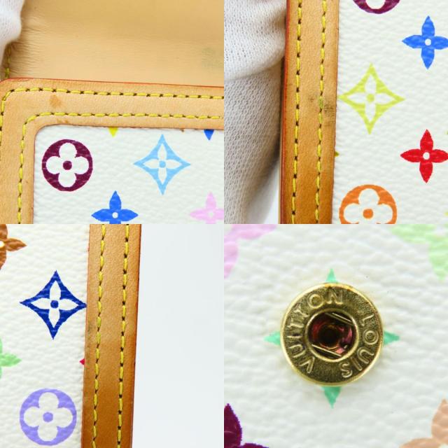 中古 ルイ・ヴィトン 二つ折り財布 ポルトモネ・ビエ カルトクレディ M92983 モノグラムマルチカラー ブロン ホワイト Wホック コンパクト 普段使い レディース 女性 LOUIS VUITTON_9