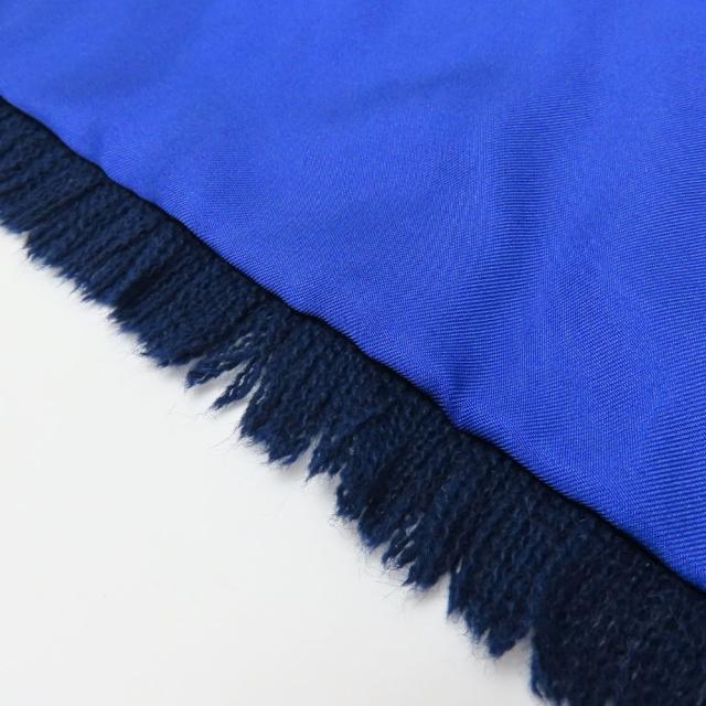 中古 エルメス マフラー シルク アンゴラ ブルー ネイビー アパレル