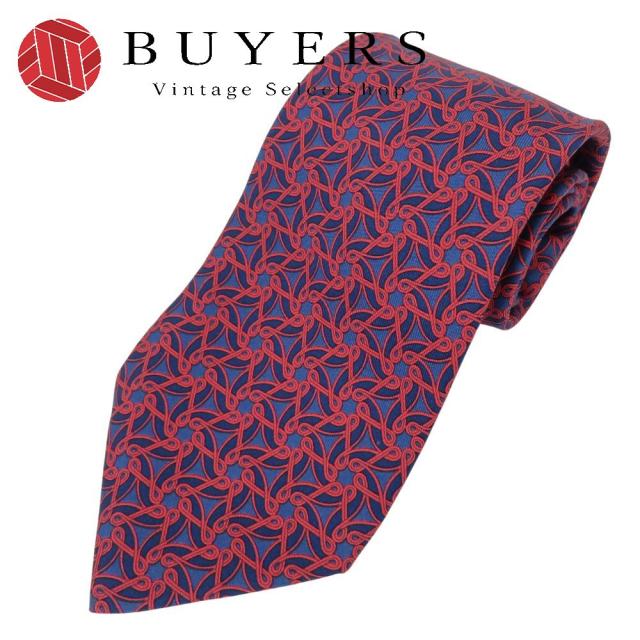 中古 エルメス ネクタイ シルク ピンク系 ブルー ネイビー 紳士 ビジネス スーツ メンズ 男性 HERMES