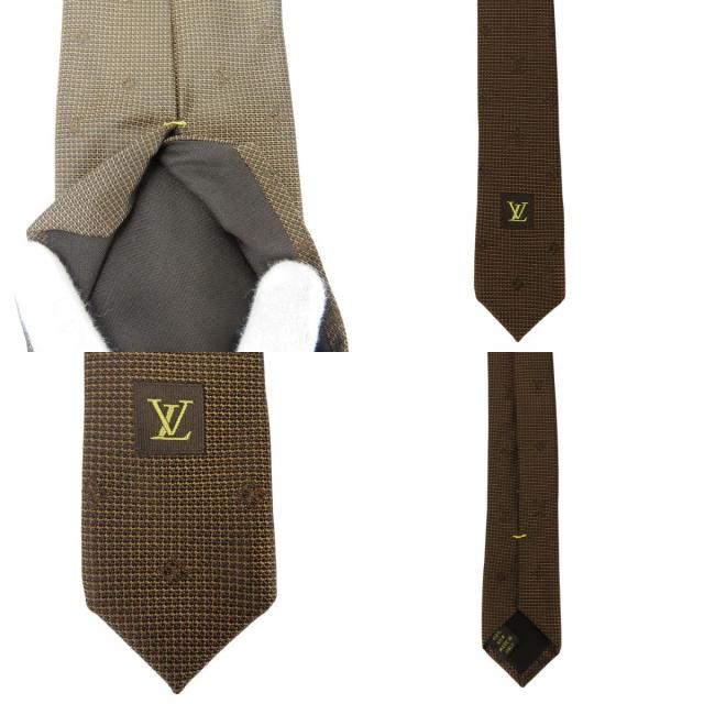 中古 ルイ・ヴィトン ネクタイ モノグラム シルク ブラウン系 スーツ