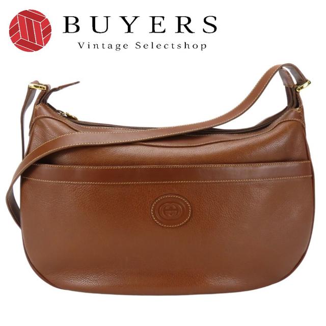 中古 グッチ ショルダーバッグ 001.104.0931 レザー ブラウン ゴールド金具 カジュアル 大容量 レディース 女性 GUCCI