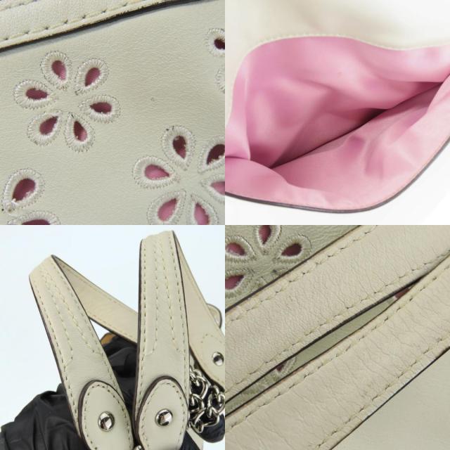 中古 コーチ トートバッグ 22438 ポピー アイレット レザー ホワイト