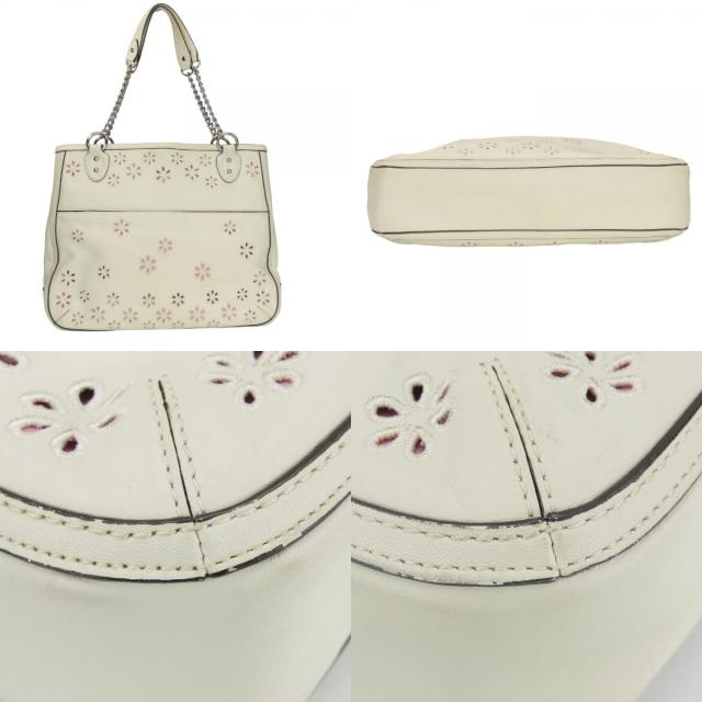 中古 コーチ トートバッグ 22438 ポピー アイレット レザー ホワイト