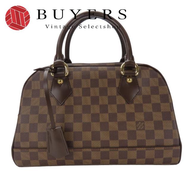 中古 ルイ・ヴィトン ハンドバッグ ドゥオモ N60008 ダミエ レザー エベヌ ブラウン ゴールド金具 ミニボストン 普段使い おしゃれ レディース 女性 LOUIS VUITTON