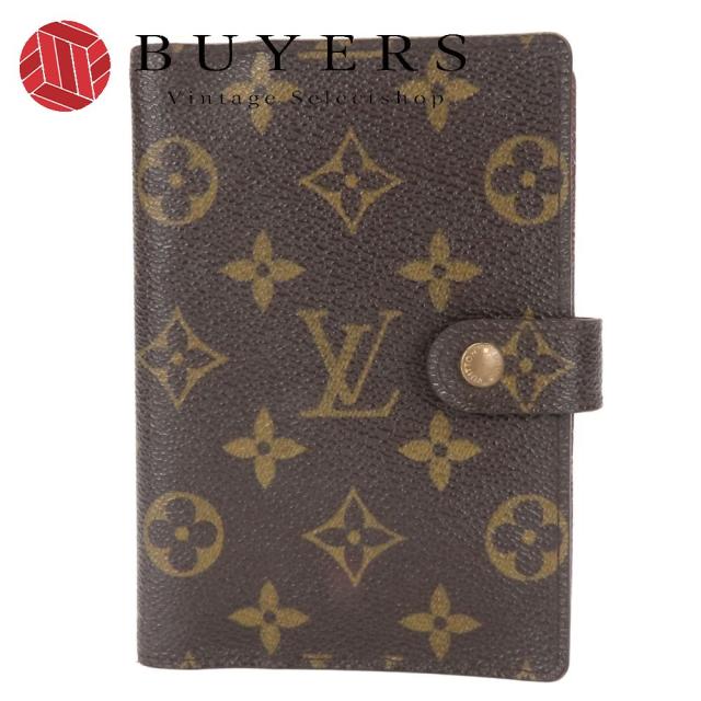 中古 ルイ・ヴィトン 手帳カバー アジェンダPM R20005 モノグラム ブラウン ゴールド金具 手帳カバー 6穴 小物 レディース 女性 LOUIS VUITTON