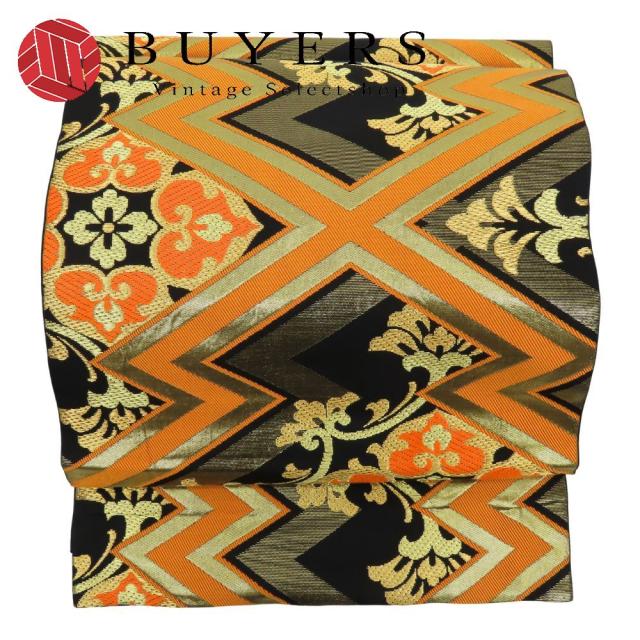 中古 袋帯 正絹(金銀糸除く) ブラック 振袖 川島織物 和装 呉服 和服 きもの レディース 女性