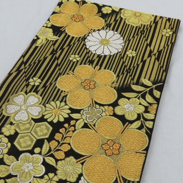【中古】 袋帯 正絹 ブラウン 草花柄 和服 和装 呉服 和服 きもの レディース 女性 中古】 袋帯 正絹 ブラウン 草花柄 和服 和装 呉服 和服 きもの