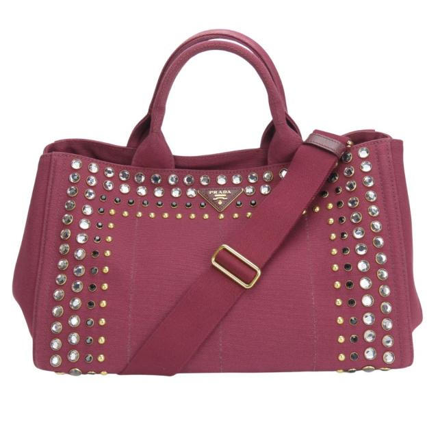 PRADA プラダ 1BG642 カナパ キャンバス 2WAY ハンドバッグ ショルダー