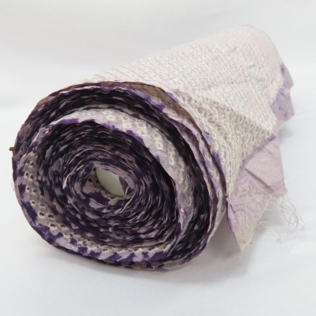 中古 反物 絞り羽織 正絹 紫 リメイク 和装 呉服 和服 きもの