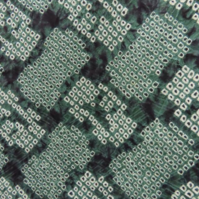 中古 反物 絞り 羽織 正絹 グリーン 裏打ち済 羽尺 リメイク 和装 呉服 和服 きもの レディース 女性 中古 反物 絞り 羽織 正絹 グリーン 裏打ち済 羽尺 リメイク 和装 呉服