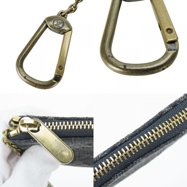 中古 ルイ・ヴィトン コインケース ポシェット　クレ M95616 モノグラムデニム グレー ブラック ゴールド金具 小物 おしゃれ レディース メンズ LOUIS VUITTON