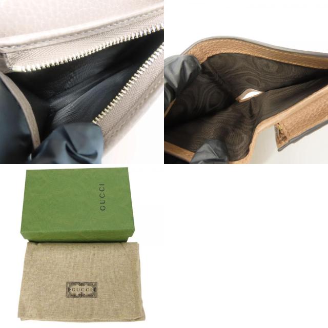 中古 極美品 グッチ 二つ折り財布 658610 GGマーモント GGスプリームキャンバス レザー ダスティングピンク ベージュ ゴールド金具 バイカラー コンパクトウォレット レディース 女性 GUCCI_9