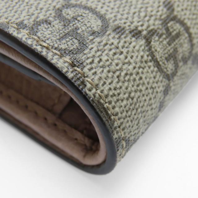 中古 極美品 グッチ 二つ折り財布 658610 GGマーモント GGスプリームキャンバス レザー ダスティングピンク ベージュ ゴールド金具 バイカラー コンパクトウォレット レディース 女性 GUCCI_5