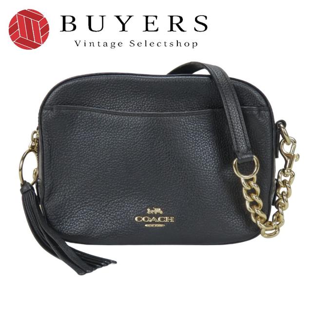 中古 コーチ ショルダーバッグ 29411 カメラバッグ レザー ブラック ゴールド金具 2WAY 斜め掛け ポシェット ポーチ 普段使い レディース 女性 COACH