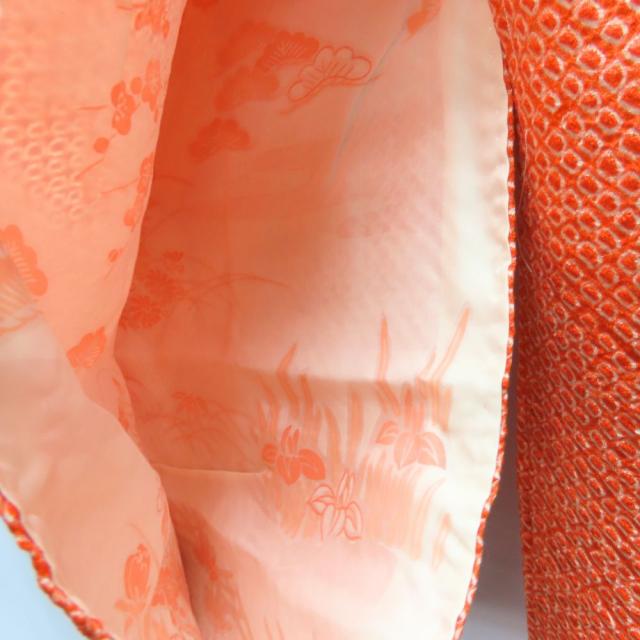 中古 羽織 総絞り 正絹 オレンジ 華やか おしゃれ 和装 呉服 和服