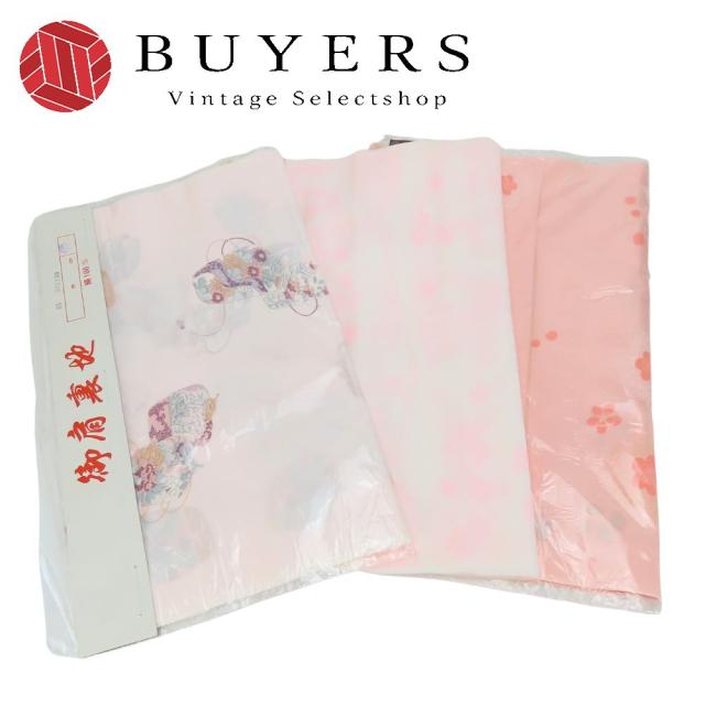 中古 未使用展示品 反物 羽織裏 肩裏地まとめ 正絹 キュプラ 桃色 和装裏地 3枚セット 和装 呉服 和服 きもの レディース 女性