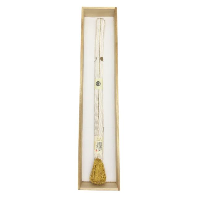 中古 帯締め 伝統工芸 正絹(金銀糸除く) ホワイト ゴールド 誉田屋