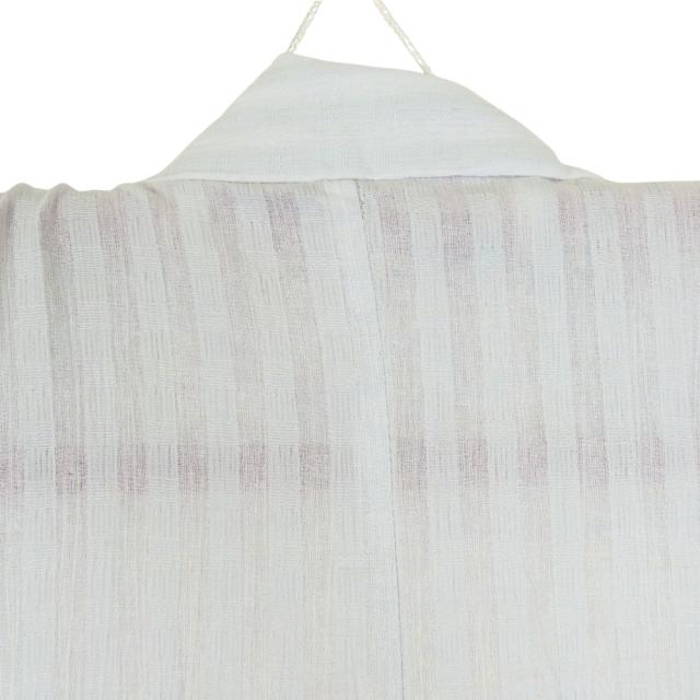 中古 浴衣 BUSHOAN 撫松庵 M 綿麻 白 薄灰色 格子柄 シンプル お洒落 和装 呉服 和服 きもの メンズ 男性 中古 浴衣 BUSHOAN 撫松庵 M 綿麻 白 薄灰色 格子柄 シンプル お洒落