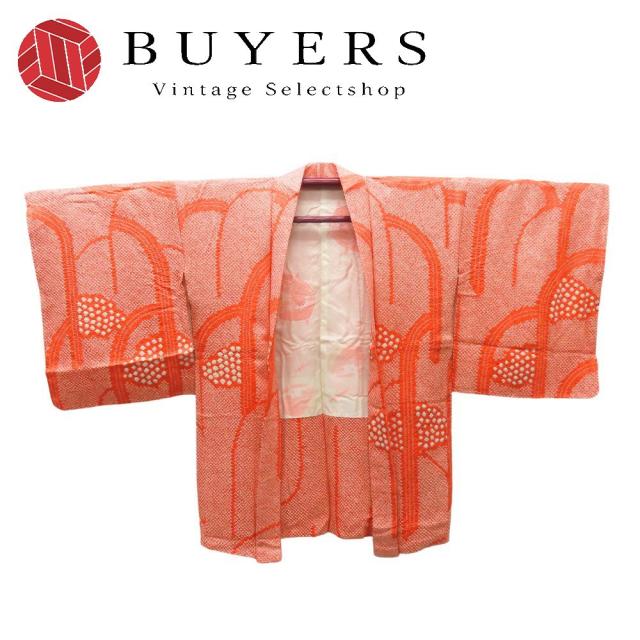 中古 羽織 総絞り 正絹(金銀糸除く) 朱色 オレンジ 和装 呉服 和服 きもの レディース 女性