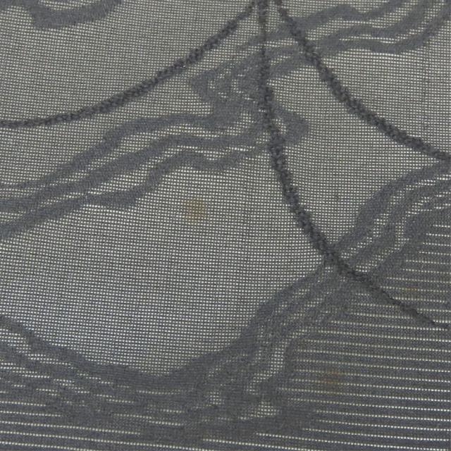 中古 名古屋帯 京袋 夏物 ポリエステル ブラック しつけ糸あり 喪服用