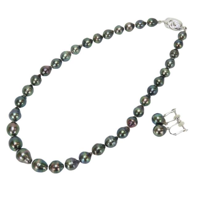 南洋黒蝶真珠☆ネックレス&イヤリング 南洋黒蝶真珠2点セット イヤリング