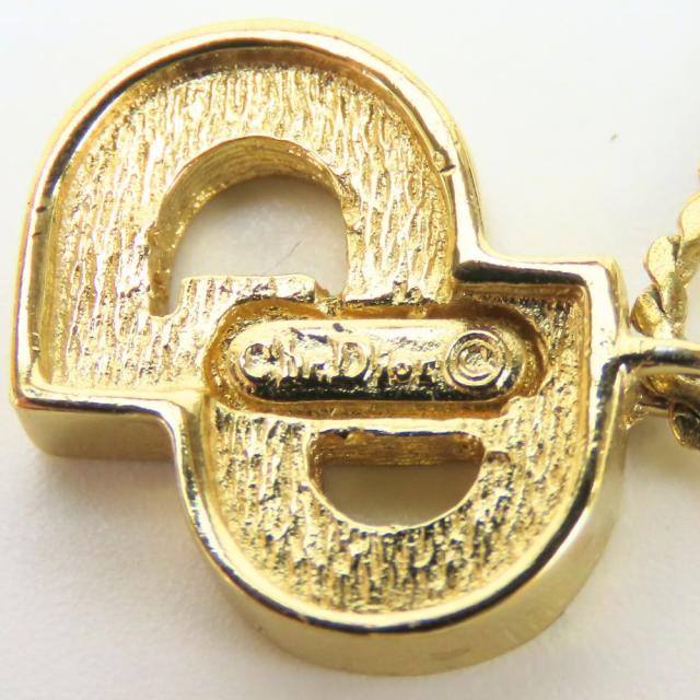 中古 クリスチャンディオール ネックレス メタル ラインストーン ゴールド CDロゴ メッキ アクセサリー レディース 女性 Christian Dior_5