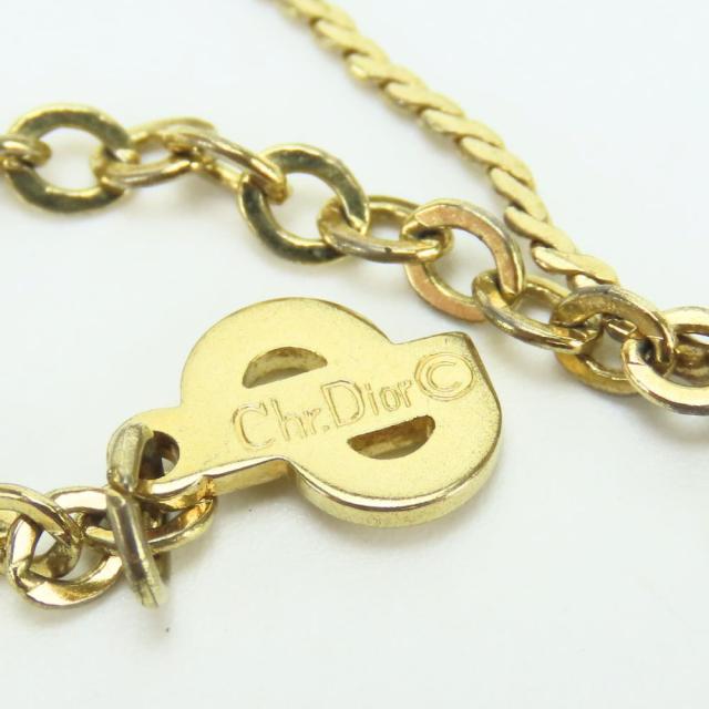 中古 クリスチャンディオール ネックレス メタル ラインストーン ゴールド CDロゴ メッキ アクセサリー レディース 女性 Christian Dior_8