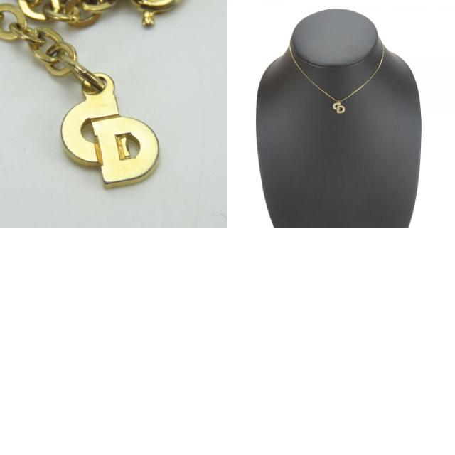 中古 クリスチャンディオール ネックレス メタル ラインストーン ゴールド CDロゴ メッキ アクセサリー レディース 女性 Christian Dior_9