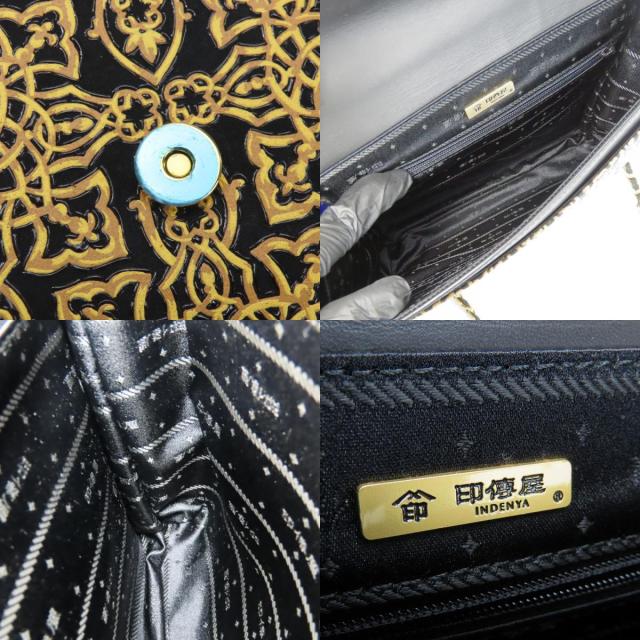 中古 印傳屋 ショルダーバッグ 甲州 キナート kinart レザー 鹿革