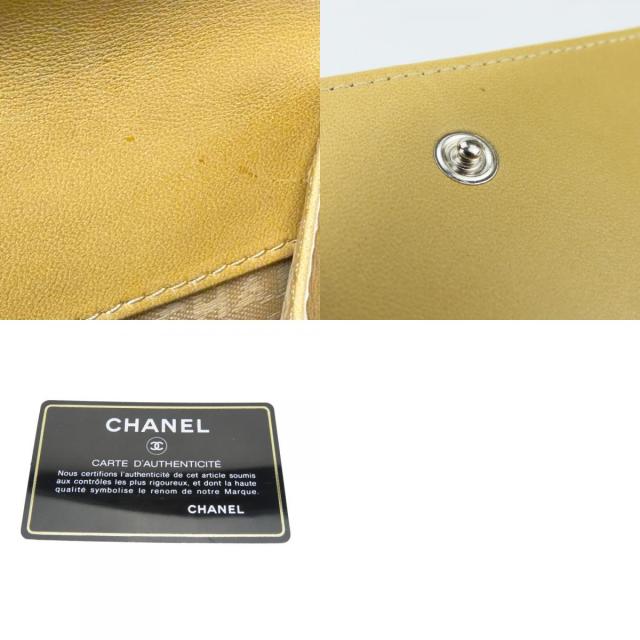 中古 シャネル 二つ折り財布 アイコン ラムスキン ベージュ ココマーク 9番台 レディース 女性 CHANEL 中古 シャネル 二つ折り財布 アイコン ラムスキン ベージュ ココマーク