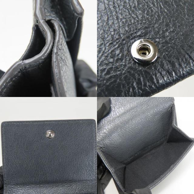 中古 バレンシアガ 三つ折り財布 477455 クラシック レザー グレー コンパクトウォレット 小銭入れ付き レディース 女性 BALENCIAGA_7