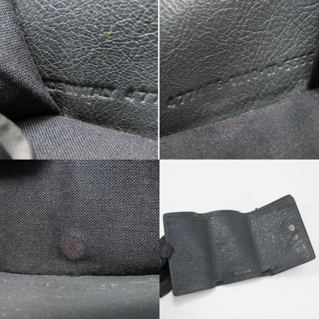 中古 バレンシアガ 三つ折り財布 477455 クラシック レザー グレー コンパクトウォレット 小銭入れ付き レディース 女性 BALENCIAGA_8