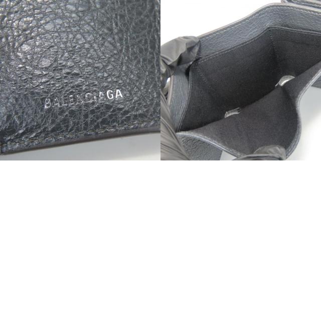 中古 バレンシアガ 三つ折り財布 477455 クラシック レザー グレー コンパクトウォレット 小銭入れ付き レディース 女性 BALENCIAGA_9