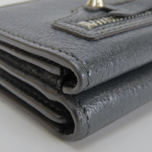 中古 バレンシアガ 三つ折り財布 477455 クラシック レザー グレー コンパクトウォレット 小銭入れ付き レディース 女性 BALENCIAGA_5
