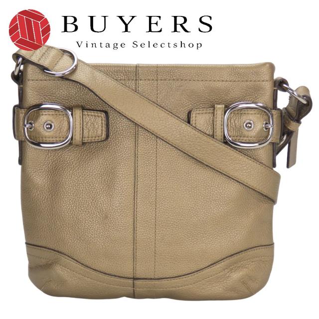 中古 コーチ ショルダーバッグ F16514 レザー ゴールド系 シルバー金具 2WAY 斜め掛け 肩掛け カジュアル シンプル レディース 女性 COACH