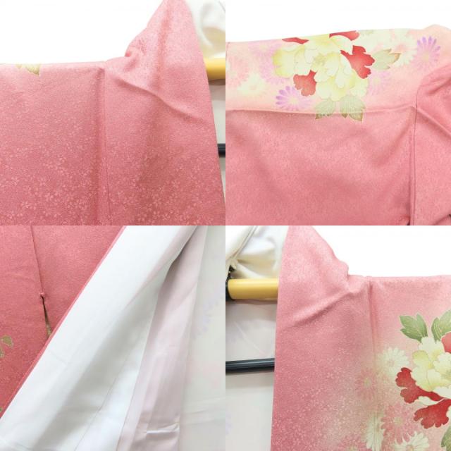 【中古】 振袖 正絹(金銀糸除く) ピンク 藤色 成人式 和装 呉服 和服 きもの レディース 女性 中古 振袖 正絹(金銀糸除く) ピンク 成人式 チューリップ スズラン