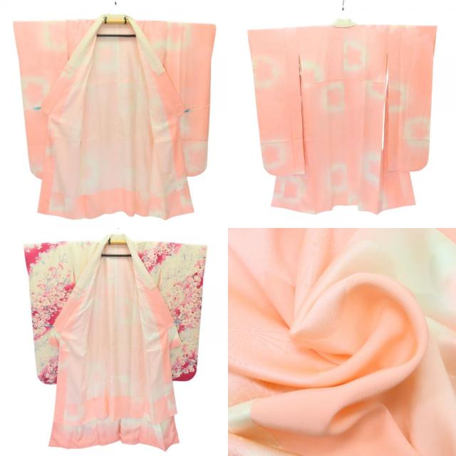 中古 振袖 3点セット 正絹 ピンク アイボリー 成人式 和装 呉服 和服 きもの レディース 女性_7