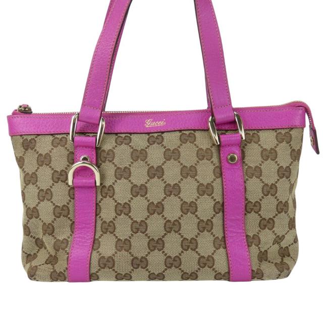 中古 グッチ ハンドバッグ 141471 GGキャンバス レザー パープル系 ベージュ ミニ カジュアル レディース 女性 GUCCI_1