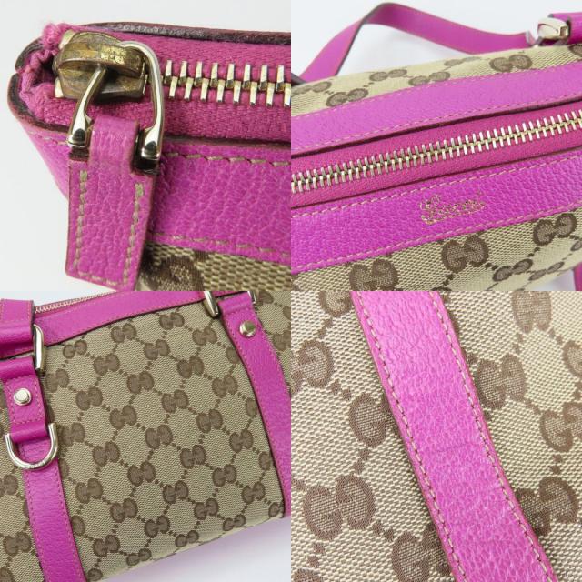 中古 グッチ ハンドバッグ 141471 GGキャンバス レザー パープル系 ベージュ ミニ カジュアル レディース 女性 GUCCI_5