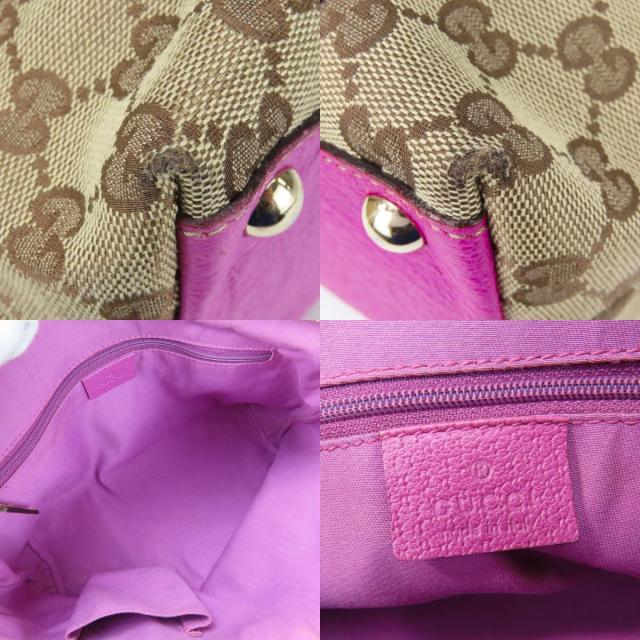中古 グッチ ハンドバッグ 141471 GGキャンバス レザー パープル系 ベージュ ミニ カジュアル レディース 女性 GUCCI_6