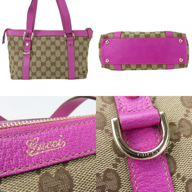 中古 グッチ ハンドバッグ 141471 GGキャンバス レザー パープル系 ベージュ ミニ カジュアル レディース 女性 GUCCI_3