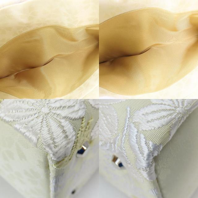 【中古】未使用展示品 和装バッグ 利休 正絹(金銀糸除く) ポリエステル レーヨン ホワイト ゴールド ハンドバッグ 沙織 和装 呉服 和服 きもの レディース 女性 中古】未使用展示品 和装バッグ 利休 正絹(金銀糸除く) ポリエステル