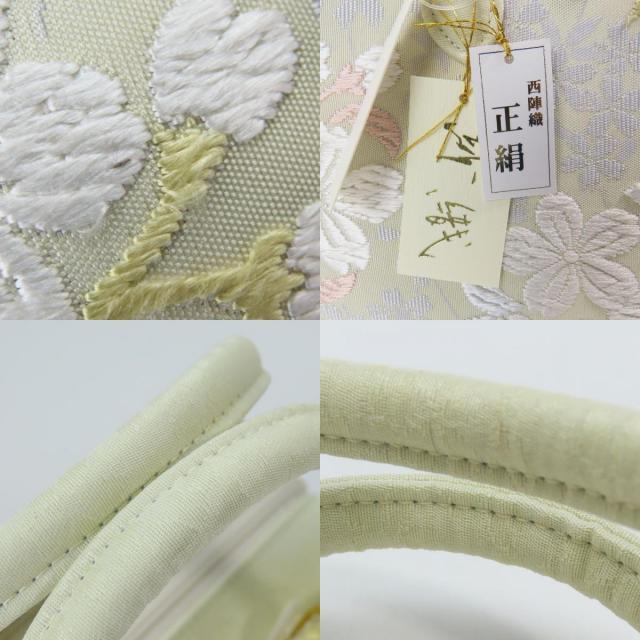 【中古】未使用展示品 和装バッグ 利休 正絹(金銀糸除く) ポリエステル レーヨン ホワイト ゴールド ハンドバッグ 沙織 和装 呉服 和服 きもの レディース 女性 中古】未使用展示品 和装バッグ 利休 正絹(金銀糸除く) ポリエステル
