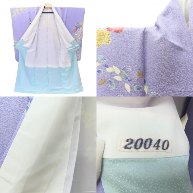 【中古】 振袖 正絹(金銀糸除く) パープル 成人式 和装 呉服 和服 きもの レディース 女性 中古 振袖 正絹(金銀糸除く) パープル 成人式 和装 呉服 和服 きもの