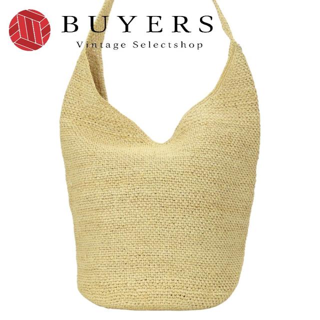 中古 ヘレンカミンスキー ショルダーバッグ ラフィア レザー ベージュ 肩掛け ワンショルダー ナチュラル レディース 女性 HELEN KAMINSKI