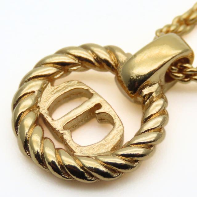 中古 クリスチャンディオール ネックレス CDロゴ メタル ゴールド メッキ GP アクセサリー レディース 女性 Christian Dior_4